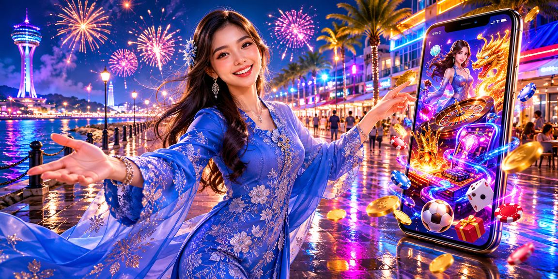 Pengguna wanita berbaju kurung di Kuantan menggunakan telefon untuk akses kasino mudah alih